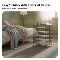 Mobile with casters Rotating Tiered Cabinet Space-Saving Design Narrow Rolling Cart Multi-Purpose Organizer Unit for cosmetics Professionals, Students, Homeowners, Bathroom, Hair Salon, Small Spaces, Dorm Room