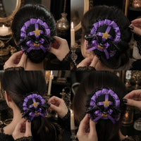 Lolita Halloween Devil Hair Clip Pumpkin Bat Bow Mini Top Hat