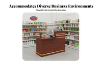 Versatile Use Checkout Counter Spacious Working Area Simple Checkout Counter DIY Assembly Modern Front Desk for Receptionists, Shopkeepers, Business Owners, Boutique, Lobby, Waiting Room
