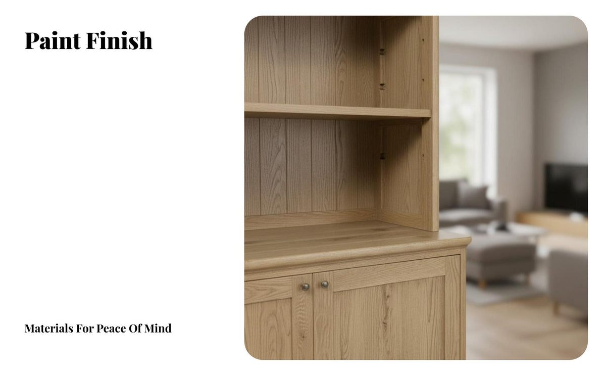 Freestanding Display Hutch Retro Design Tall Cabinet with Shelves Large Capacity Shelving Unit for Book Lovers, Families, Living Room, Home Office, Kitchen