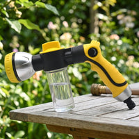 Car Cleaning Sprayer with Foam Dispenser for Professional Car Wash, Aluminum Alloy Handle Garden Hose Nozzle for Detailing, 12m Spray Distance