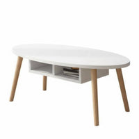 Versatile Use Small Apartment Coffee Table Easy to Clean Minimalist Sofa Side Table Sturdy Construction Living Room Furniture Rounded Edges for Students, Young Adults, Homeowners, Bedroom, Office