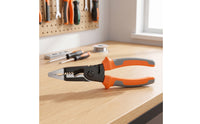 Multifunctional Electric Wire Stripper Plier Two-Tone Grips Wire Stripper Plier Spring-Loaded Stripping Pliers Steel Body for Electricians, Electrical Work