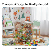 complimentarystanding Toy Container Easy to Clean Rolling creature Toy Hamper With Handles