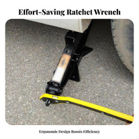 Labor Saving Jack Wrench Easy to Use Tire Wheel Jack Handle Ergonomic Design for Women, Elderly, Roadside Emergency, Garage
