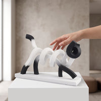 Cat Figurine Abstract Cat Statue Modern Tabletop Ornament for Art Lovers