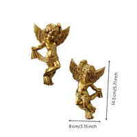 2 Pieces European Design Angel Wall Decor Polyresin Resin Angel Hanging Decor 3D Relief Design Cherub Figurine Home Accent for Living Room, Entryway