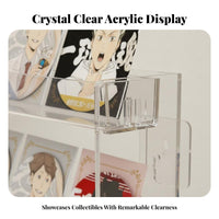 High Clarity Multi-Tier Wall Rack Space Saving Display Shelf Modern Design Collectibles Organizer Raised Baffle for Anime Fans, Young Adults, Dorm Room, Bedroom, over Desk, Entryway