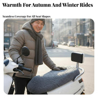 Super Soft Electric Scooter Seat Cover Easy Installation Warm Motorcycle Seat Cushion Adjustable Drawstring for Cyclists, Commuting, Outdoor