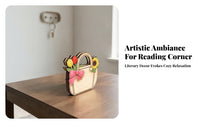 Dark Brown Outline Home Decor Pink Bow Layered Wooden Handbag Wooden Handbag Decoration