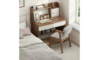 Stable Structure Student Writing Desk with Bookshelf Sturdy Construction Kids Desk with Hutch Spacious Desktop Easy Assembly for Students, Bedroom