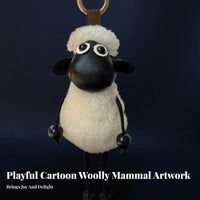 Sheep Keychain Real Wool Soft Lamb Bag Pendant Great Gift Idea Cuddly Animal Keychain for Students, Adults, Handbag Decoration, Backpack, Daily Use