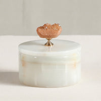 Marble Jar with Lid Modern Marble Canister with Lid Unique Decorative Stone Jar for Desk