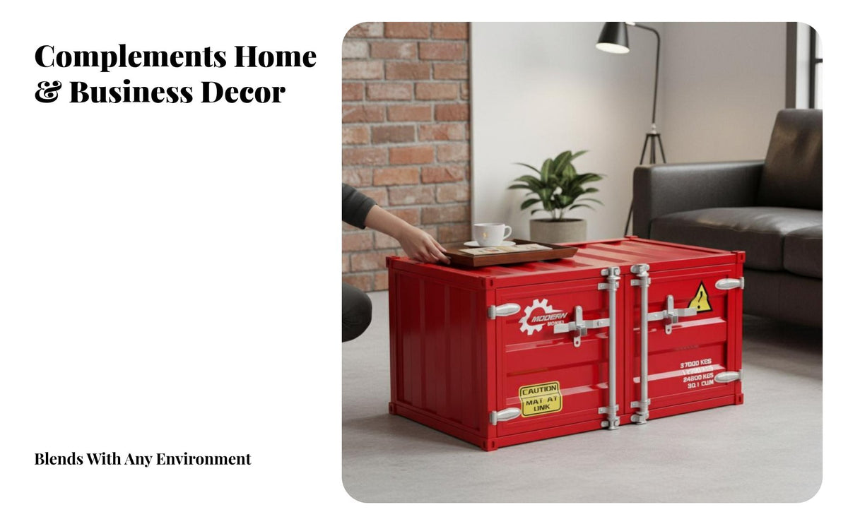 Multi-Functional Shipping Container Chest Double Door sturdy design Chest Space-Saving Coffee Table Sturdy frame for Apartment Dwellers, Design aficionados, Living Room, Commercial Spaces, Man Cave, Bedroom