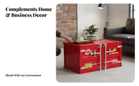 Multi-Functional Shipping Container Chest Double Door sturdy design Chest Space-Saving Coffee Table Sturdy frame for Apartment Dwellers, Design aficionados, Living Room, Commercial Spaces, Man Cave, Bedroom