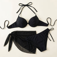 Swimsuit for Girls and Women with Padded Bra Support, Three-Piece Bikini Set with Underwire and Milk Silk Material
