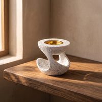 Resin Scent Burner Sculptural Scent Holder with Metal Cup Stable for Home Decor, Office