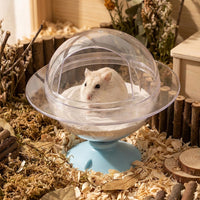 Transparent Hamster Sand Bath and Hamster Toilet, 16cm Hamster Sand Bath with Splash Basin for Small Animal Hygiene