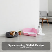 Hare Corner Litter Box Easy to Clean Corner Litter Pan Guinea Pig Enclosure Toilet Anti-Tip Design Hare Potty Guide for Bunnies