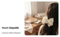 Duckbill Hair Fastener Sweet Look Floral Knot Hairpin Lace Knot Hair Fastener Versatile Cute Design for Girls, Informal Outings