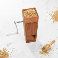 Wooden Malt Mill Compact Stainless Steel Roller Grinder