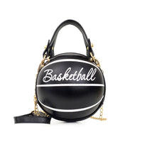 Basketball-Shaped Purse Faux-Leather Basketball Handbag Sporty Crossbody Shoulder Bag with Shoulder Strap for Concerts