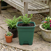 Square Planter Box, Recycled Heavy Duty Outdoor Container with Feet, Smooth Floor Standing Indoor Planter