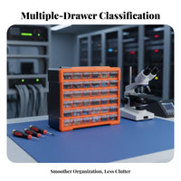 Transparent Drawers 36 Drawer Cabinet Removable Divider Plastic Drawer Organizer Orange Frame Small Parts Organizer Label Ready