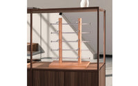 Double-Sided Eyeglasses Display Stand Tabletop Glasses Holder with Wooden Base Countertop Glasses Rack with Wooden Base Large Capacity for Collectors