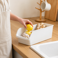 Refrigerator Vegetable Storage Case, Plastic, With Handle, Transparent, 2L, Polypropylene, 37×19×9.5cm