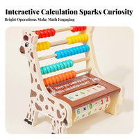 Wooden Counting Toy Cutout Side Panels Preschool Learning Giraffe Abacus Kids Math Toy for Children