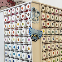 Desktop Bead Jar Holder Space-Saving Rotating Storage Rack Compartmented Storage Rack with Grid Compartments Upright for Hobbyists