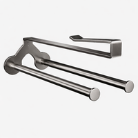 Cabinet Hanging Holder for Under Storage, Kitchen Organizers and Paper Roll with Double Rod