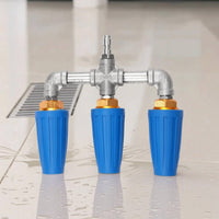 Stainless Steel Nozzle with Three Outlets Metal Rotating Spray Nozzle Rotary Compact for Car Washing