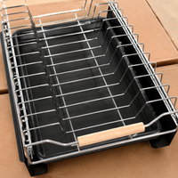 Stainless Steel Extendable Dish Over Sink, Rustproof Dish Drainer for Kitchen Counter, Heavy-Duty Cabinet Pull Out
