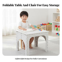 Space Saving Foldable Kids Table Lightweight Portable children's Desk Multifunctional Plastic Folding Study Table Easy to Clean for Preschoolers, Party Hosts, Kindergarten, Indoor, Playroom, Outdoor