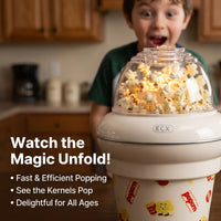 Small Popcorn Maker Compact Size Small Popcorn Appliance Unit-Click Begin Cooking Appliance for Snack Enthusiasts, Gift Donors, Parties, Movie Night