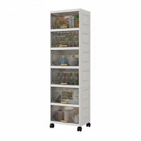 Easy to Move Mobile Cart with Flipdrop-fold-down Bins Multi-Functional 3-Tier Storage Trolley Large Capacity Household Organizer particle-resistantresistant for Families, Homeowners, Kitchen, Living Room, Bedroom, Bathroom