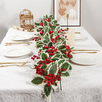 Artificial Christmas Red Berry Pine Vine Garland for Fireplace Home Decor