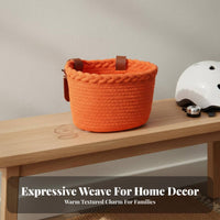 Rope Bike Basket Soft Material Retro Design Bike Basket Large Capacity for Young Children, Pushchair