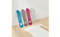 Portable 12cm Aluminum Ruler Clear Markings Paperclip Ruler Stationery for Readers, School