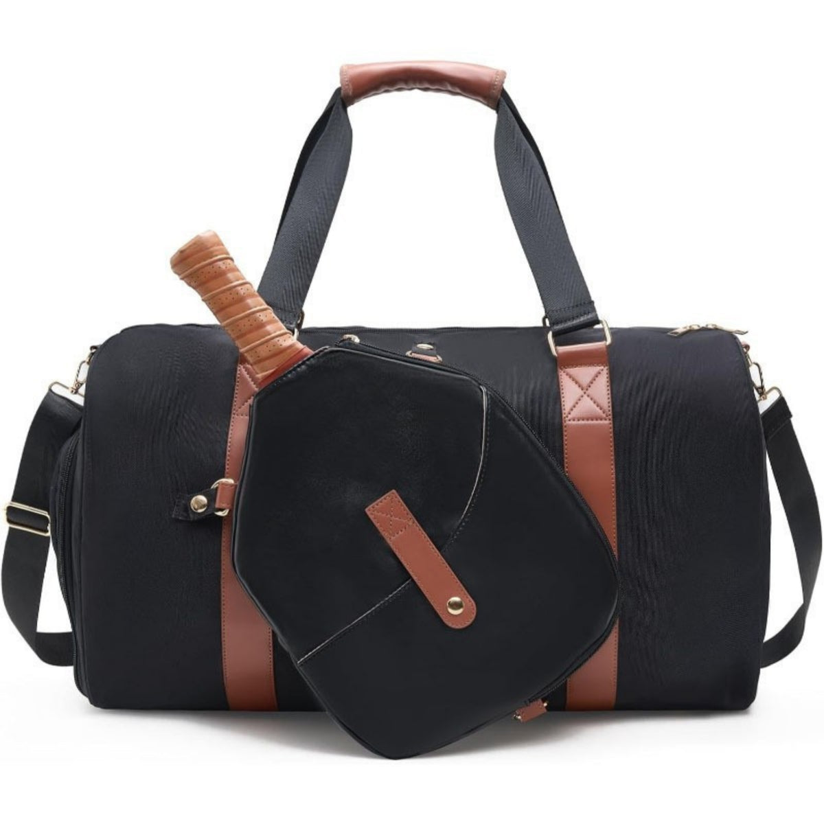Spacious Pickleball Bag with Paddle Cover Large Capacity Pickleball Duffel Bag Structured Detachable for Tennis Players