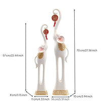 2 Pieces Elephant Statue Pair Housewarming Gift Home Decoration Fortunate Decor