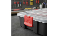 Stackable Parts Organizer Removable Dividers Storage Container Space-Saving Adjustable Divider Storage Case for Workshop, Garage, Job Site