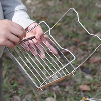 Foldable Cooktop Stand Slatted Top Stainless Steel Cooktop Stand Crossing Pot Holder Compact Heat-Resistant