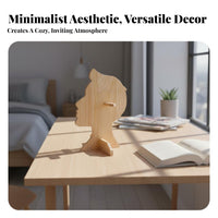 Wooden Head Shaped Glasses Stand Solid Wood Human Profile Sunglasses Holder Decorative Design Portrait Design Eyewear Display for Nightstand, Entryway