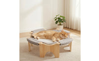 Cat Hammock with Wooden Frame Elevated Cat Hammock Easy to Hygienic Pet Resting Area for Cats, Floor