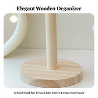 Wooden Scrunchie Stand Tidy Organization Wooden Hair Tie Holder Solid Wood Scrunchie Holder Stand for Women, Girls, Vanity Table, Dresser Top