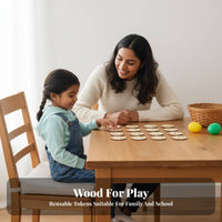 27 Pieces Wooden Easter Reward Tokens Reusable Easter Egg Search Prizes Candy Substitute Youthful Reward Tokens