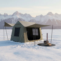 Spacious Interior Inflatable Tent Wind Resistant Multi-Room Family Tent Breathable Proof for Groups, Glamping, Backyard